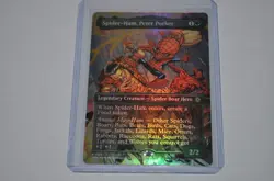 MTG magic SPIDERMAN spm BORDERLESS FOIL SPIDER HAM PETER PORKER #201 RARE - Image 1