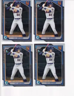 2024 Bowman CHROME DRAFT 1st BOWMAN ROOKIE RC TREY SNYDER 4 CARD Lot - Image 1