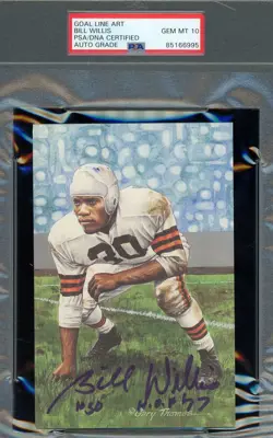 Bill Willis Gem Mint 10 PSA DNA Signed Goal Line Art Card GLAC Autograph - Image 1