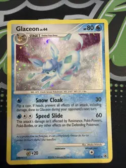 MP Glaceon 5/100 Holo Majestic Dawn Diamond Pearl Pokemon card English HP-DMG - Image 1