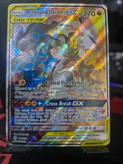 Reshiram & Zekrom GX (Full Art) 222/236 Sm-Cosmic Eclipse Holo - Image 1