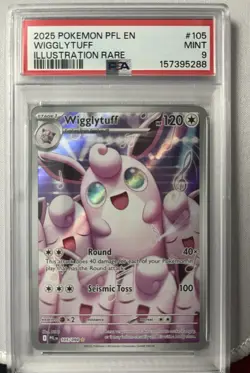 Pokemon TCG Wigglytuff Holo Rare105 Illustration Rare Phantsmal Flames PSA 9 - Image 1