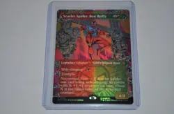 MTG magic SPIDERMAN spm BORDERLESS FOIL SCARLET SPIDER BEN REILLY #214 RARE - Image 1