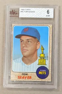 1968 TOPPS #45 TOM SEAVER BVG 6 EX-MT - Image 1
