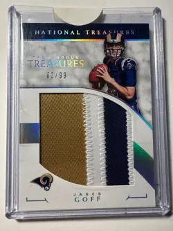 Jared Goff- 2016-17 National Treasures Tremendous Treasures /99 Detroit Lions - Image 1