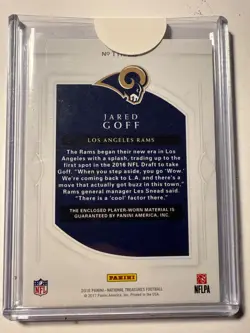 Jared Goff- 2016-17 National Treasures Tremendous Treasures /99 Detroit Lions - Image 2