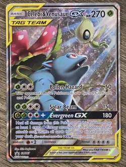 Pokemon TCG Celebi & Venusaur GX SM167 SM TAG TEAM Promo Holo English 270HP - Image 1