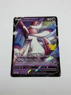 Dark Sylveon V SWSH134 SWSH: Sword & Shield Promo Cards Holo MISCUT ERROR NM - Image 1
