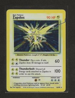 Pokemon Card - Zapdos - Base Set - 16/102 - Rare Holo - HP - 1999 - Image 1