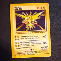 Pokemon TCG Base Set Zapdos 16/102 Holo Rare Unlimited English 90 HP 1999 - Image 1