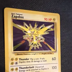 Pokemon TCG Base Set Zapdos 16/102 Holo Rare Unlimited English 90 HP 1999 - Image 2