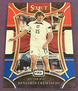 2023-24 Panini Select Benjamin Cremaschi Red White Blue Mezzanine USA RC RARE - Image 1
