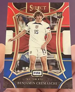2023-24 Panini Select Benjamin Cremaschi Red White Blue Mezzanine USA RC RARE - Image 3