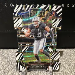 Panini 2023 Select Football Tyree Wilson RC Zebra Prizm Concourse #60 Raiders - Image 1