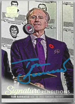 2023/24 Upper Deck The Cup "Signature Renditions" Tom Barrasso Auto - Image 1