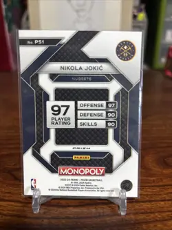 2023-24 Panini Prizm Monopoly - Nikola Jokic #1 Classic Icons Red Prizm - Image 2