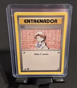 Spanish Vintage Pokemon Bill Trainer Base Set 1st Edition 91/102 1999 WOTC MP - Image 1