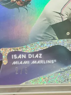 2020 Topps X Steve Aoki Isan Diaz Silver Funfetti #2/5 Holographic Foil RC - Image 2
