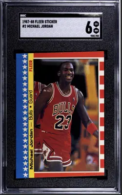 1987 Fleer Michael Jordan #2 Sticker - SGC 6 - Image 1