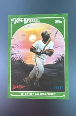 2023 Topps X Bob Ross The Joy of Baseball - Tony Gwynn #8 Sap Green Canvas /75 - Image 1