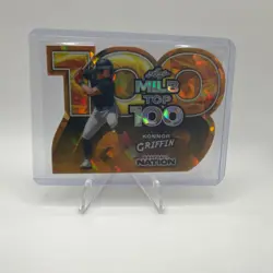 2025 Leaf Baseball Nation MiLB Top 100 Orange Cracked Ice Konnor Griffin 1/1 - Image 1
