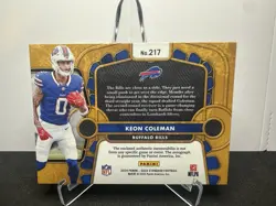 2024 Panini Gold Standard #217 Keon Coleman RC Patch Auto /199 Buffalo Bills (2) - Image 2