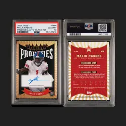 🔥2024 Topps Finest Malik Nabers #P-MN Prodigies Black Refractor Auto /25 PSA 10 - Image 3