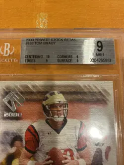 2000 Pacific Private Stock TOM BRADY RC #128 (11/650) BGS 9 MINT, 10/9/9/9!!! - Image 2