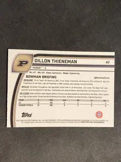 2024 Bowman University Chrome Dillon Thieneman X-Fractor Rookie #62 Oregon - Image 2