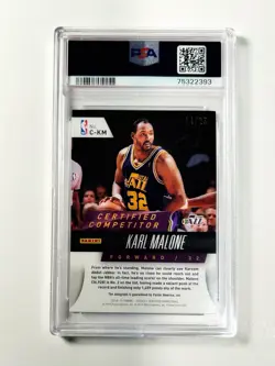 Karl Malone 2014 Panini Totally Certified Competitor Autograph SP Auto /25 PSA 9 - Image 2