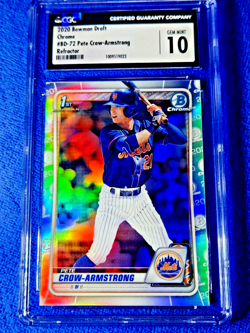 2020 Bowman Draft 1st Chrome Refractor Pete Crow-Armstrong Rookie #BD-72 10 GEM - Image 1