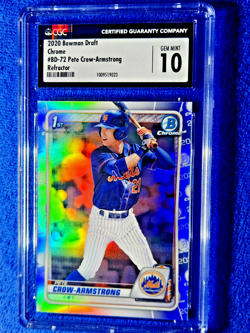 2020 Bowman Draft 1st Chrome Refractor Pete Crow-Armstrong Rookie #BD-72 10 GEM - Image 2