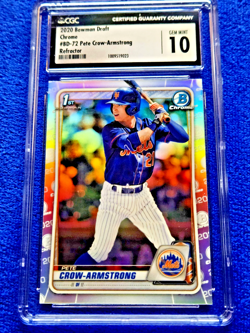 2020 Bowman Draft 1st Chrome Refractor Pete Crow-Armstrong Rookie #BD-72 10 GEM - Image 4