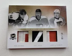 The Cup 2009-10 Triple Authentic Game Used Patches Flyers Richards Carter JVR - Image 1