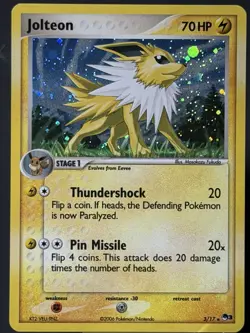Jolteon 3/17 LP+ *HOLO SWIRL* Holo Rare POP Series 3 2006 Pokemon TCG - Image 5