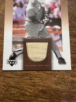 DAVE WINFIELD 2001 UD HEROES OF BASEBALL GAME USED BAT YANKEES #DW - Image 2