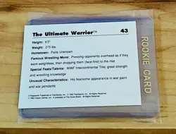 1990 Classic WWF Ultimate Warrior #43 Rookie Card WWE Vintage Mint Rare - Image 2