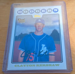 Topps 2016 Berger's Best Clayton Kershaw Dodgers BB-57 Rookie Reprint Auto - Image 1