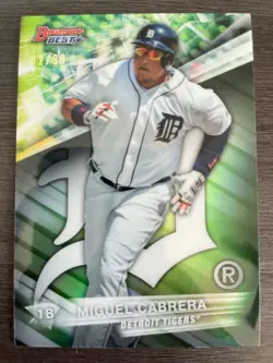 2016 Bowman's Best Miguel Cabrera Green Refractor #56 serial /99 - Image 1