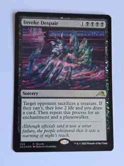 Invoke Despair FOIL Sorcery NEO MTG Card. Kamigawa Neon Dynasty. Rare - Image 1