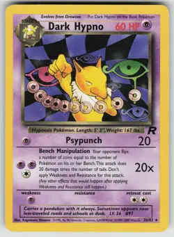 Dark Hypno 26/82 Rare Team Rocket Pokemon Unlimited Damaged - Image 1