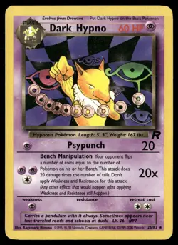 Dark Hypno 26/82 Rare Team Rocket Pokemon LP - Image 1