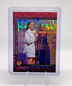 Caitlin Clark 2025 Panini Chronicled #1 Red Cracked Ice Exclusive Fever #1 Pick - Image 1
