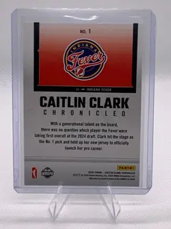 Caitlin Clark 2025 Panini Chronicled #1 Red Cracked Ice Exclusive Fever #1 Pick - Image 4
