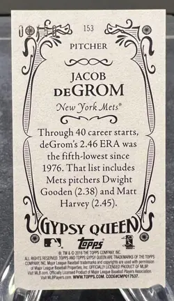 2016 Topps Gypsy Queen Gold Mini Jacob deGrom #1/50 New Yorks Mets - Image 2