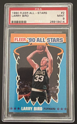 1990 FLEER All-STAR #2 LARRY BIRD PSA MINT 9 BOSTON CELTICS - Image 1