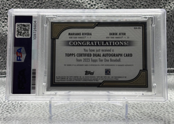 2023 Tier One Mariano Rivera & Derek Jeter Dual Autograph /25 PSA 8 - Image 2