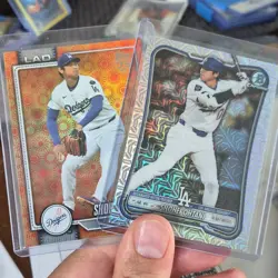 Topps MLB Shohei Ohtani Dodgers Topps Series 2/Bowman Chrome 2-Card Lot #500 #52 - Image 1