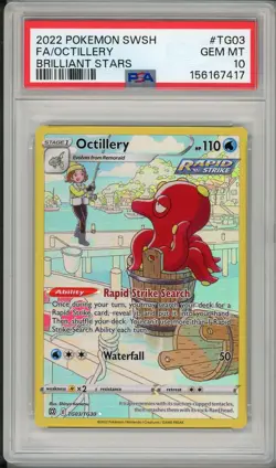 2022 Pokemon SWSH Brilliant Stars Octillery Full Art #TG03 PSA 10 - Image 1