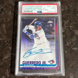 2019 Topps Chrome Rookie Autograph Purple Vladimir Guerrero Jr /250 PSA 9 MINT - Image 1